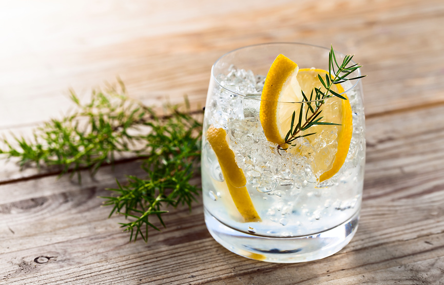 Gin with lemon and ice Gin Seminar im Safran Gewürzbasar